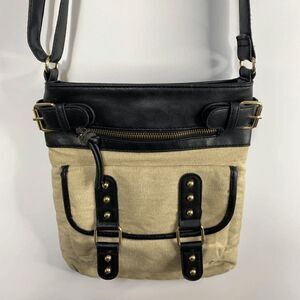 Linen Vegan Crossbody Purse 9x11"